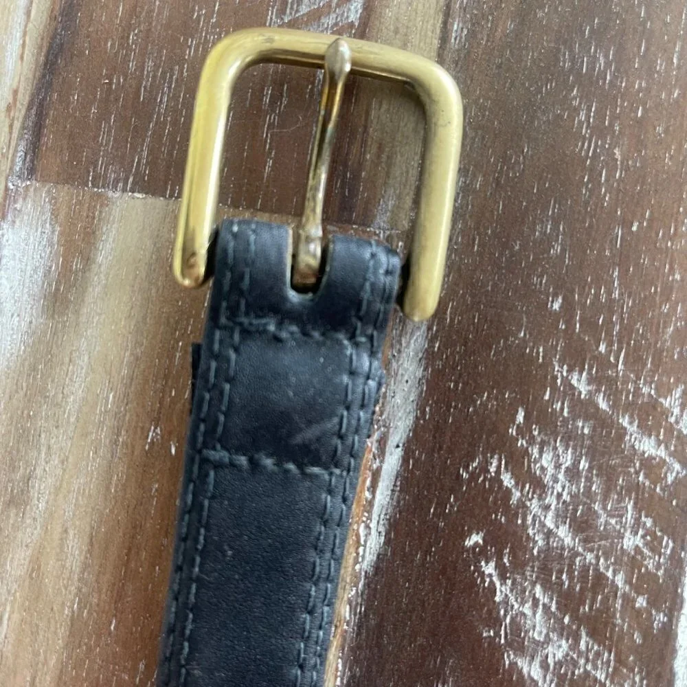 Oleg Cassini Vintage Glove Leather Black Belt Size 38